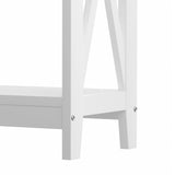 Oikiture 2-Tier Console Table X-Design Wooden White