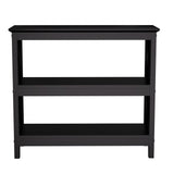 Oikiture 3-Tier Console Table X-Design Wooden Black - Extra Image