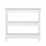 Oikiture 3-Tier Console Table X-Design Wooden White