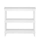Oikiture 3-Tier Console Table X-Design Wooden White - Side View