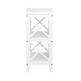 Oikiture 3-Tier Console Table X-Design Wooden White - Extra Image