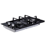 Devanti Gas Cooktop 30cm 2 Burner Black - Side View