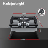 Devanti Gas Cooktop 30cm 2 Burner Built-in Stove Glass Cook Top NG LPG Wok Burner - Extra Image