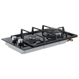 Devanti Gas Cooktop 30cm 2 Burner Built-in Stove Glass Cook Top NG LPG Wok Burner - Side View
