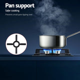 Devanti Gas Cooktop 30cm 2 Burner Built-in Stove Glass Cook Top NG LPG Wok Burner - Rear View