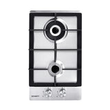 Devanti Gas Cooktop 30cm 2 Burner Silvir - Low Angle