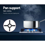 Devanti Gas Cooktop 30cm 2 Burner Silvir - 45-Degree Angle