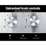 Devanti Gas Cooktop 30cm 2 Burner Silvir - Rear View