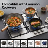 Devanti 59cm Gas Cooktop 3 Burner Knob Control Stainless Steel Hob Silver - Low Angle