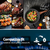 Devanti 59cm Gas Cooktop 3 Burner Knob Control Stainless Steel Hob Silver - Extra Image