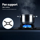 Devanti Gas Cooktop 60cm 4 Burner Black - Low Angle