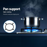 Devanti Gas Cooktop 60cm 4 Burner Silvir - Low Angle