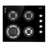 Devanti Gas Cooktop 60cm Stove Hob Black - Low Angle