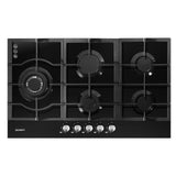 Devanti Gas Cooktop 90cm 5 Burner Black - Low Angle
