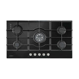 Devanti 90cm Gas Cooktop 5 Burner LPG NG Tempered Glass Hob Black - Extra Image