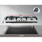 Devanti Gas Cooktop 90cm 5 Burner Silvir, image 2