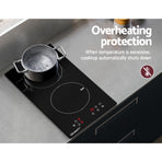 Devanti 30cm two zone induction cooktop with black ceramic glass and touch controls, image 6