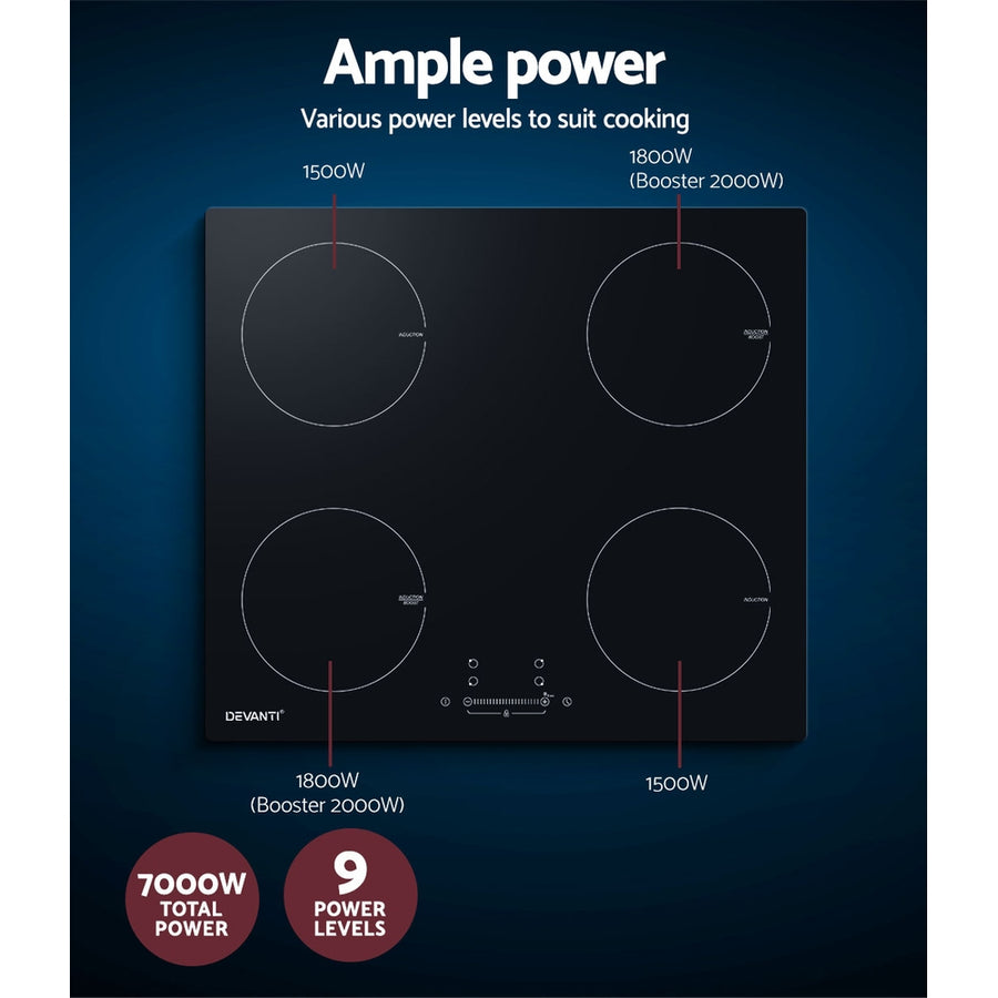 Devanti Induction Cooktop 60cm Electric Cooker, image 5