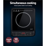 Devanti Induction Cooktop 30cm Portable Cooker - 45-Degree Angle