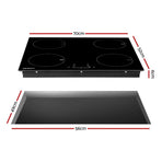 Devanti Electric Induction Cooktop 70cm Ceramic 4 Zones Stove Cook Top Hot Plate 7000W, Electric