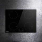 Devanti 70cm Ceramic Induction Cooktop with 4 Zones and 7000W Power Boost - Close-Up Angle