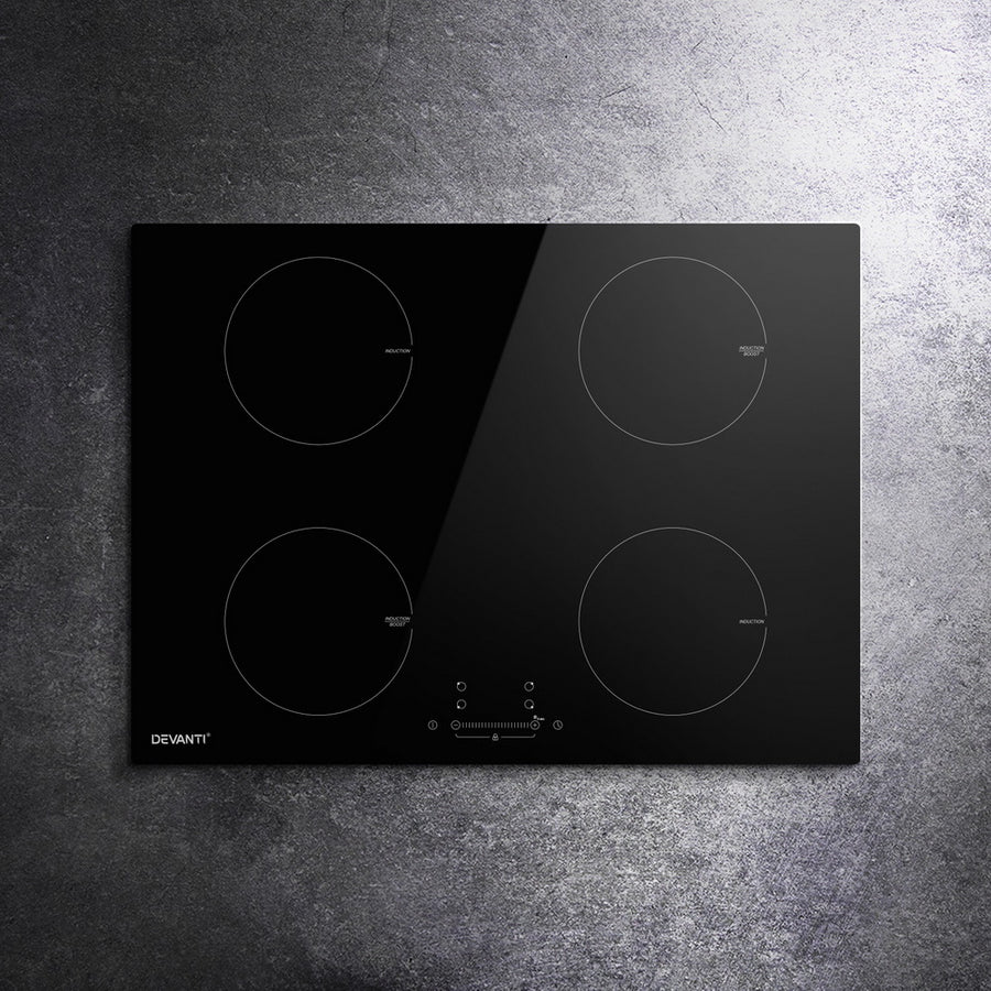 Devanti Electric Induction Cooktop 70cm Ceramic 4 Zones Stove Cook Top Hot Plate 7000W, image 7