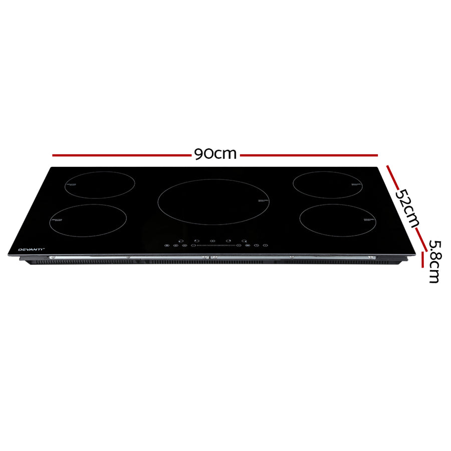 Devanti Induction Cooktop 90cm Electric Cooker, Electric