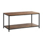Oikiture Coffee Table Storage Rack 2-Tier Black&Walnut