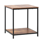 Oikiture Side End Table Coffee Table 2-Tier