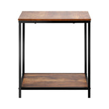 Oikiture Side End Table Coffee Table 2-Tier