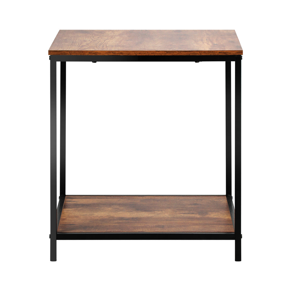Oikiture Side End Table Coffee Table 2-Tier