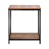 Oikiture Side End Table Coffee Table 2-Tier - Close-Up Angle