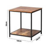 Oikiture Side End Table Coffee Table 2-Tier