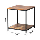 Oikiture Side End Table Coffee Table 2-Tier - 45-Degree Angle