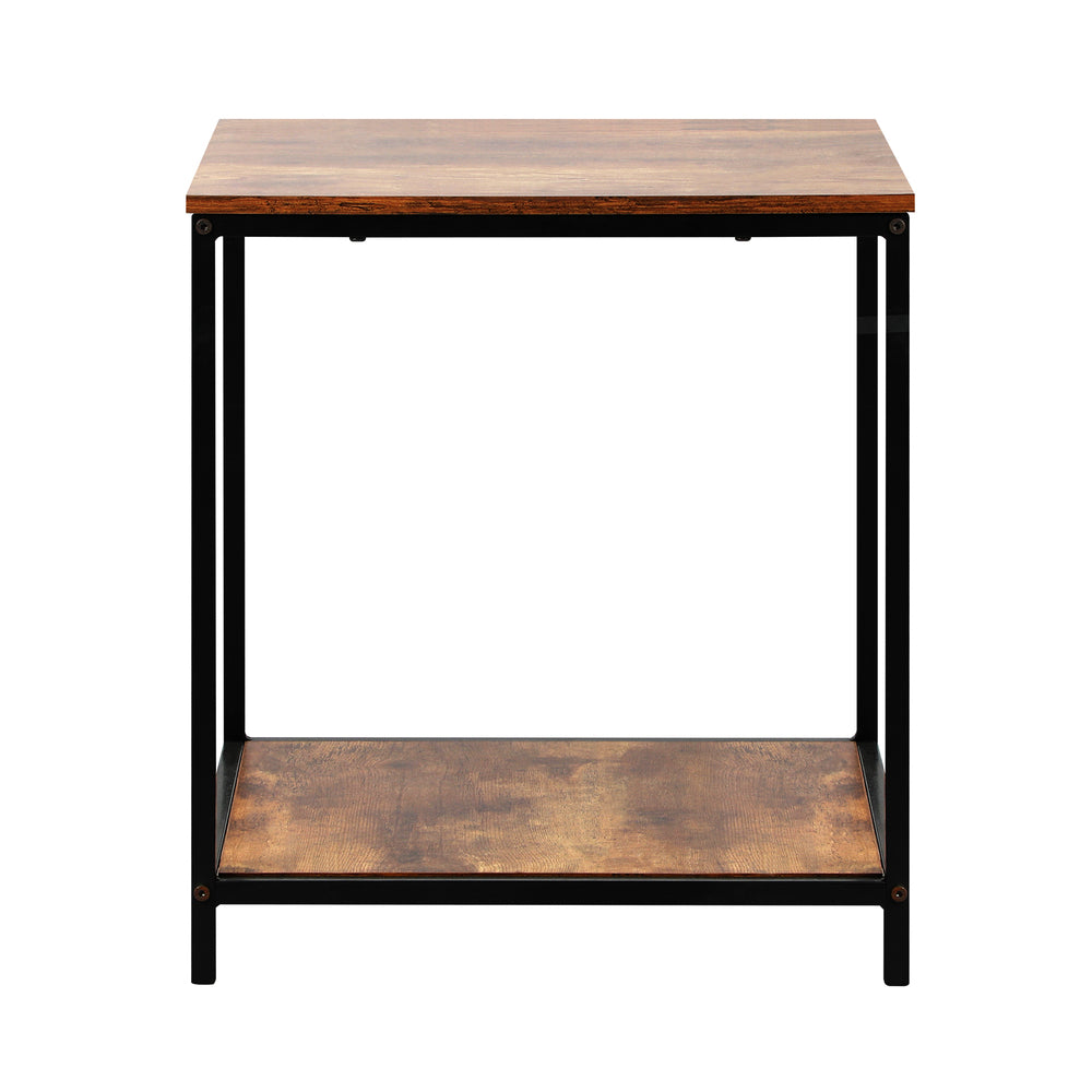 Oikiture Side End Table Coffee Table 2-Tier