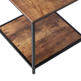 Oikiture Side End Table Coffee Table 2-Tier - Top-Down View