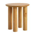 Oikiture Coffee Table Side End Tables Round Wooden
