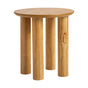 Oikiture Coffee Table Side End Tables Round Wooden