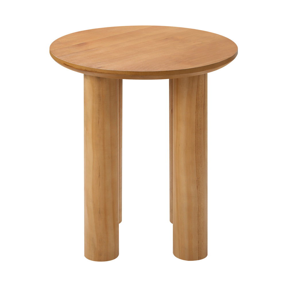 Oikiture Coffee Table Side End Tables Round Wooden