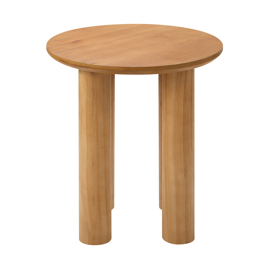 Oikiture Coffee Table Side End Tables Round Wooden