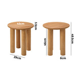 Oikiture Coffee Table Side End Tables Round Wooden