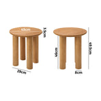 Oikiture Coffee Table Side End Tables Round Wooden