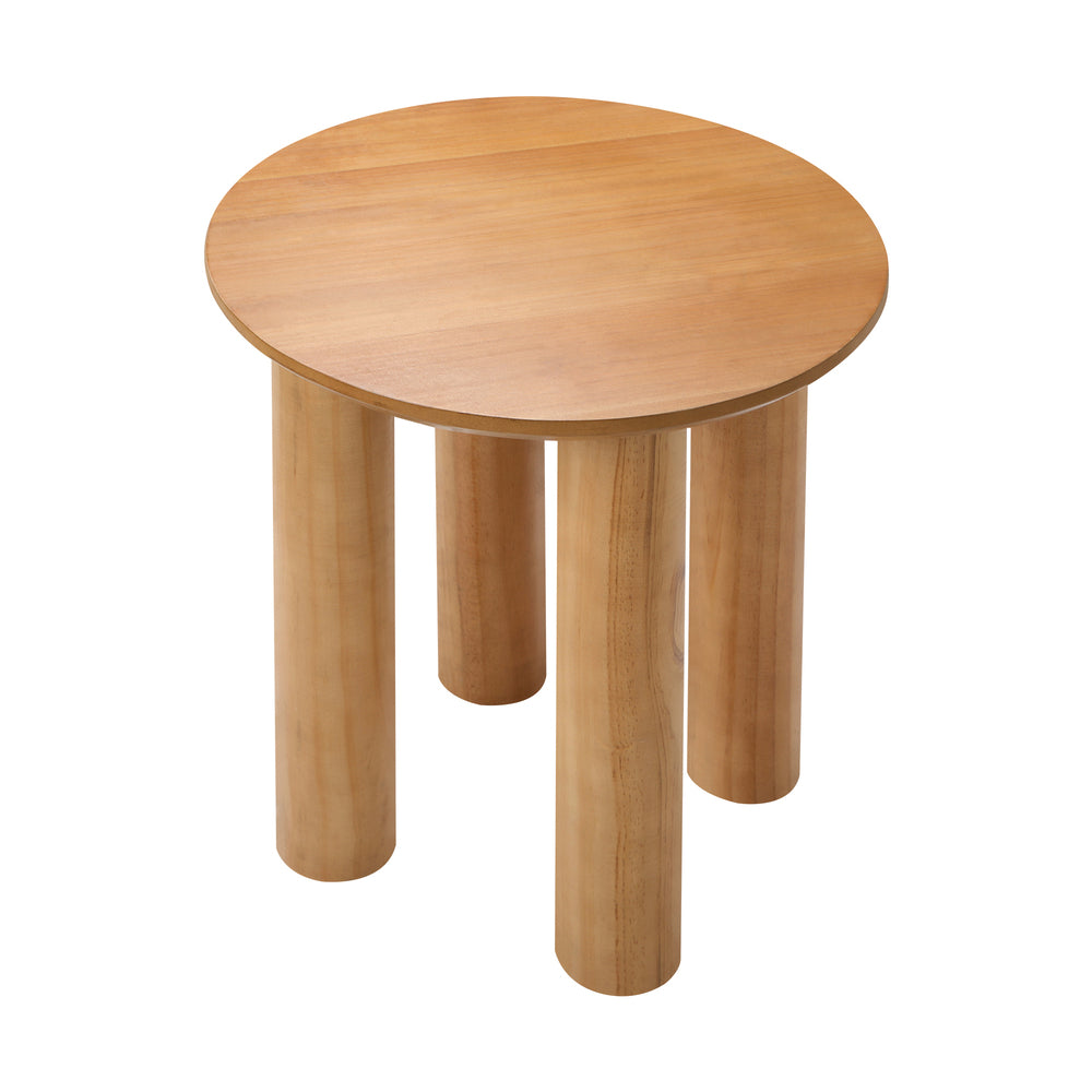 Oikiture Coffee Table Side End Tables Round Wooden