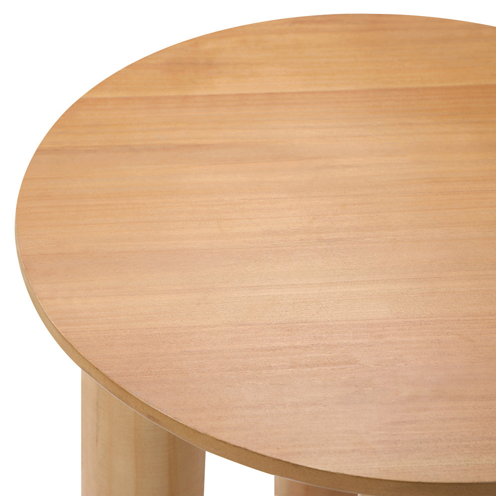 Oikiture Coffee Table Side End Tables Round Wooden