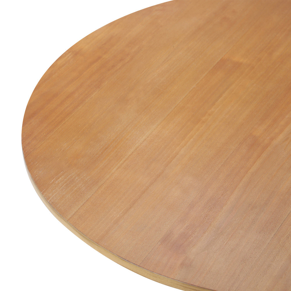 Oikiture Coffee Table Round Side End Tables Wooden Natural