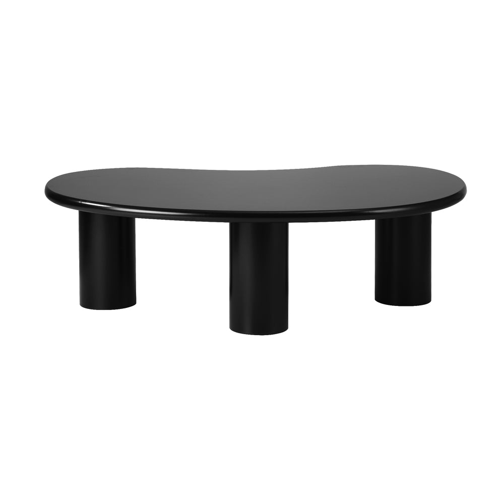 Oikiture Coffee Table Cafe Desk Irregular Black