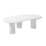 Oikiture Coffee Table Side Tables Living Room Irregular White