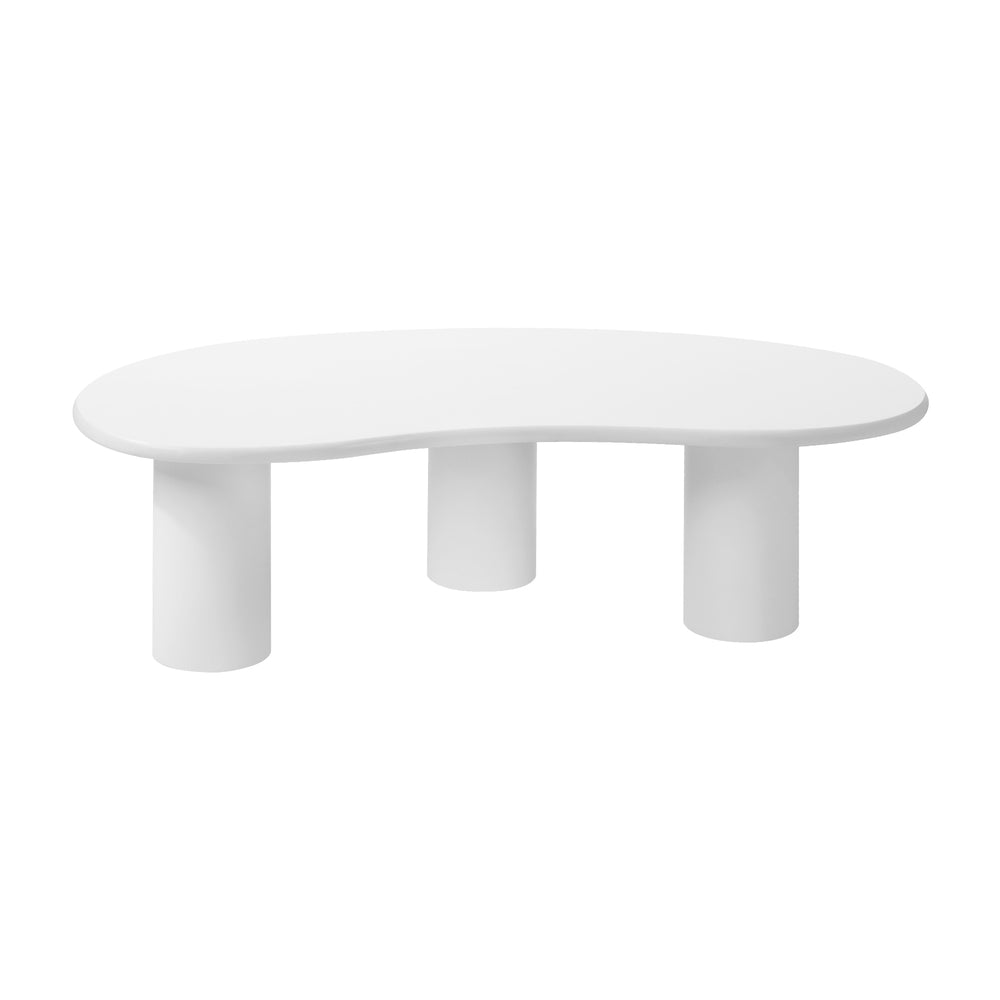 Oikiture Coffee Table Side Tables Living Room Irregular White