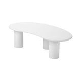 Oikiture Coffee Table Side Tables Living Room Irregular White