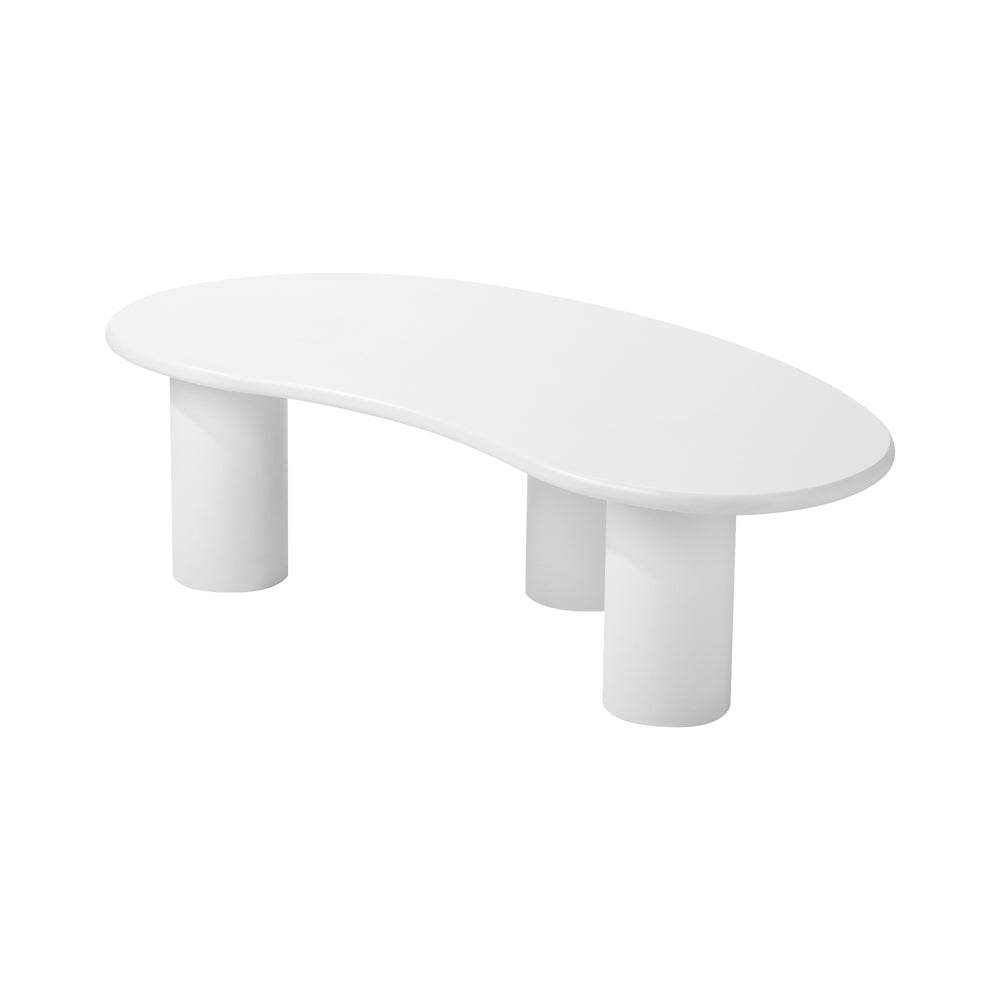 Oikiture Coffee Table Side Tables Living Room Irregular White